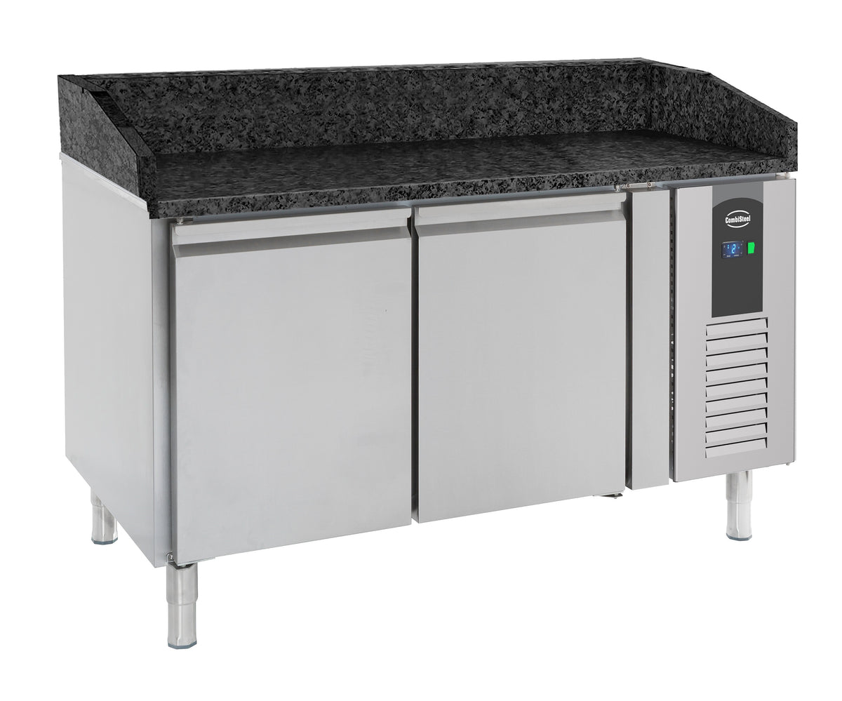 Table prép pour pizza 2 portes granit noir — Combisteel 7950.0050