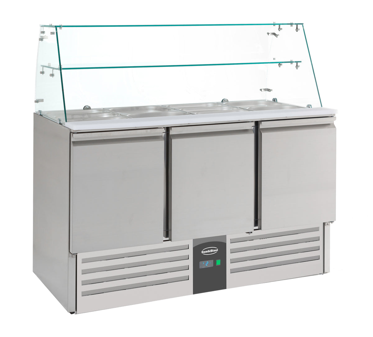 Saladette réfrigéree avec verre 3 portes — Combisteel 7950.0405