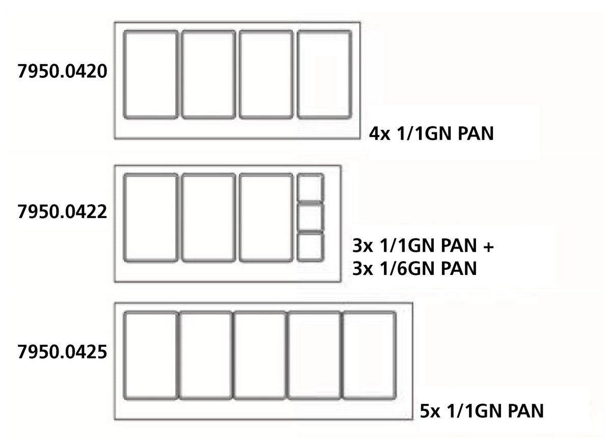 700 table réfrigérée avec verre 2 portes 3x 1/1 + 3x 1/6 GN récipient — Combisteel 7950.0422
