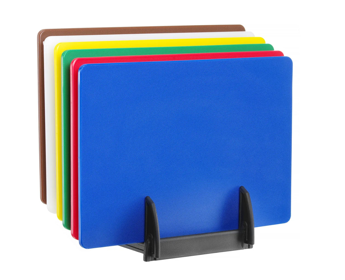 Set van 6 HACCP snijplanken met houder
