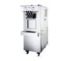 Machine à glace soft et frozen yogurt professionnel par pompe vertical à roulettes 2x12 l