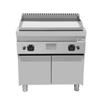 Plaque à snacker gaz professionnelle lisse chromée sur meuble – 13 kW