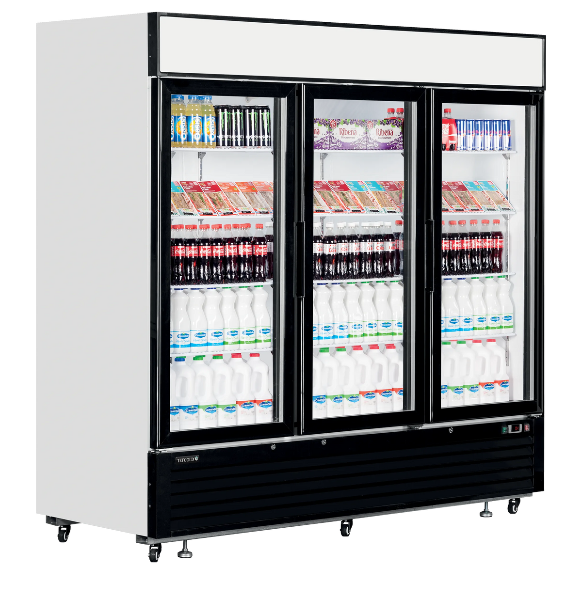 Professionele gekoelde vitrinekast met 3 glazen deuren – 2050 liter – TEFCOLD LGC7500