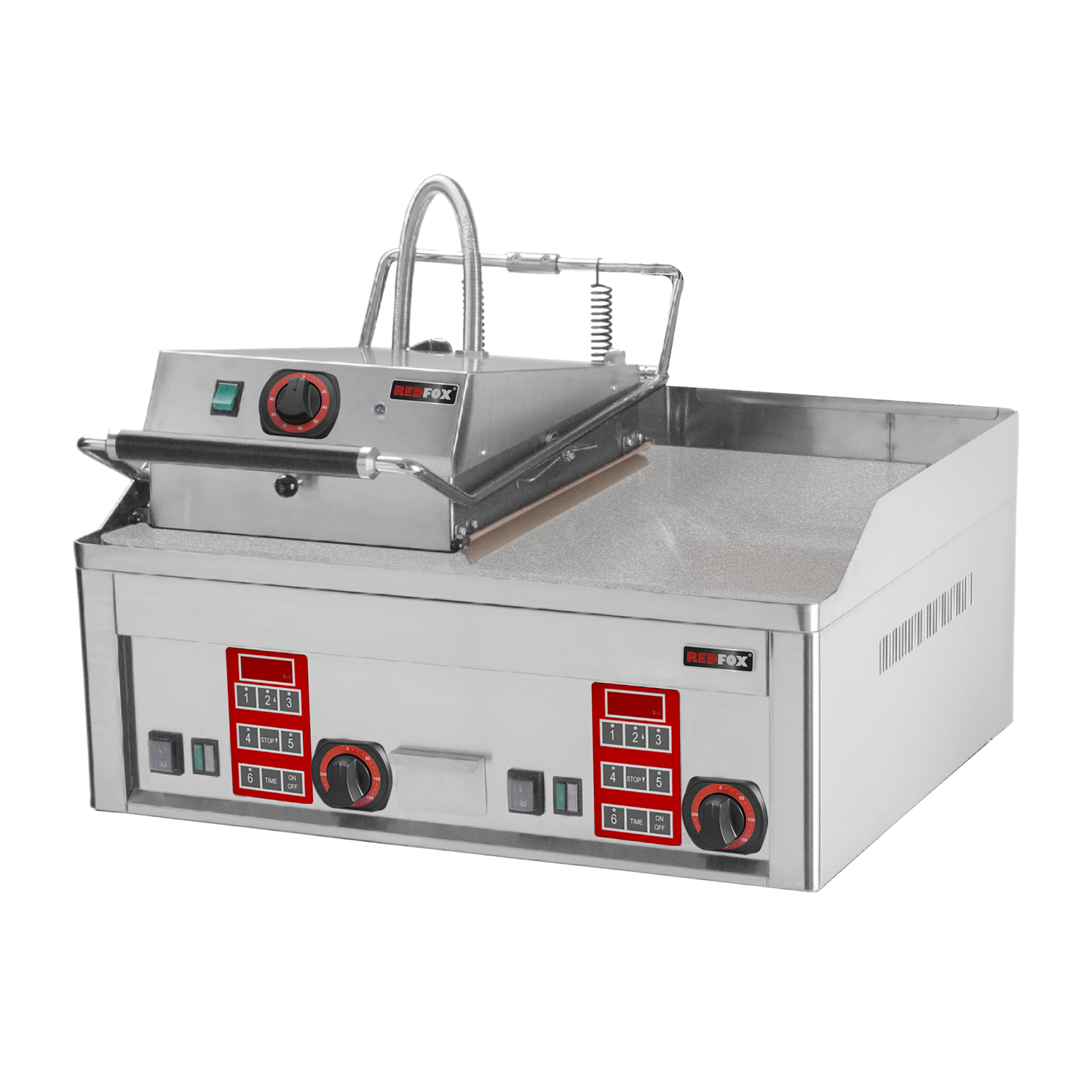 REDFOX Chrome elektrische steakgrill met digitale timer FTHC 60 ED + KD 30 T