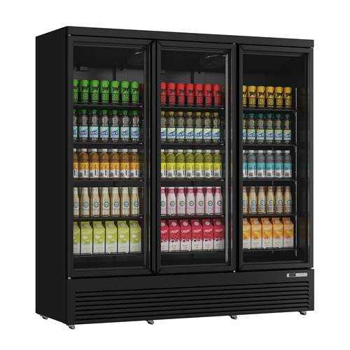 Professionele Koelvitrine met 3 Glazen Deuren - 1530L