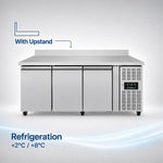 Gekoelde werkbank met 3 deuren – 1790 x 700 x 850 mm met opstaande rand