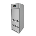 Professionele koelkast 650 L met 1 halve deur en 2 GN 2/1 laden