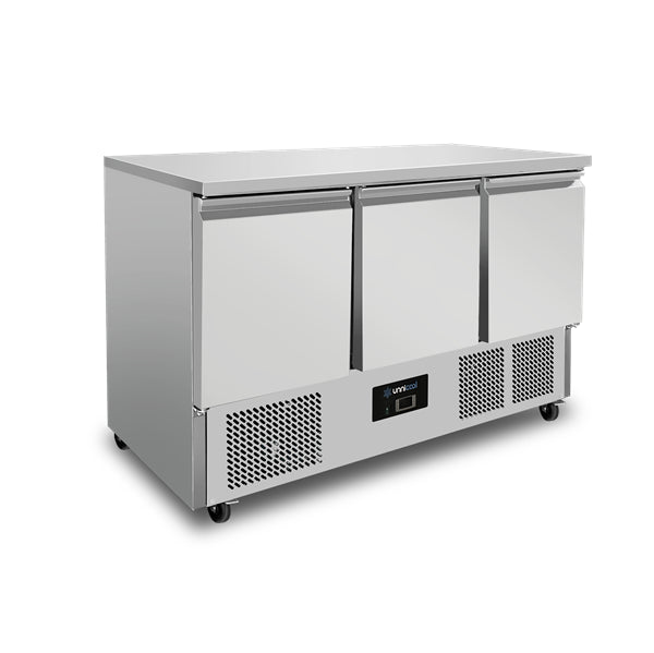 Positieve Koelwerkbank 3 Deuren GN 1/1 – 137 x 70 x 85h cm
