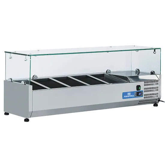 Table à pizza réfrigérée / Vitrine réfrigérée à ingrédients Virtus - 9966CV - 1200 × 335 × 440 mm