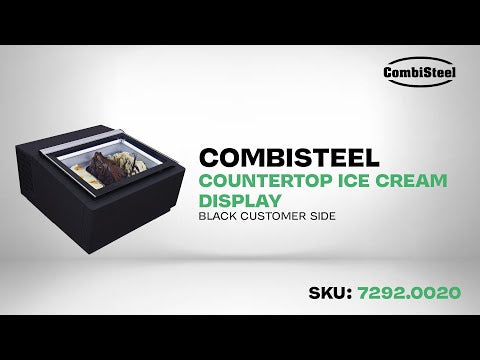 Modèle de table vitrine à creme glacée noir s'ouvre du côté client — Combisteel 7292.0020