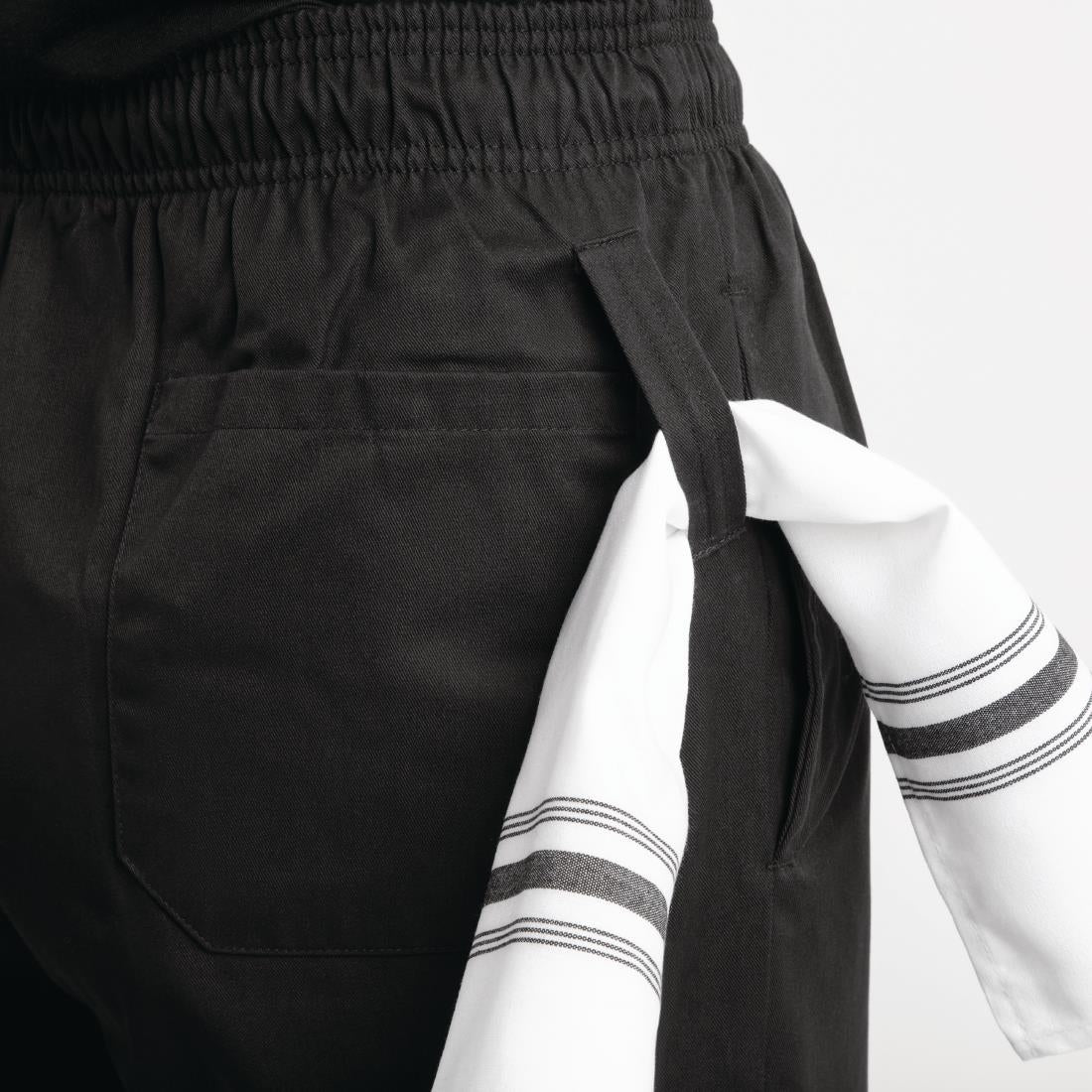 Pantalon de cuisine mixte traité au Teflon Easyfit noir L — A029T-L