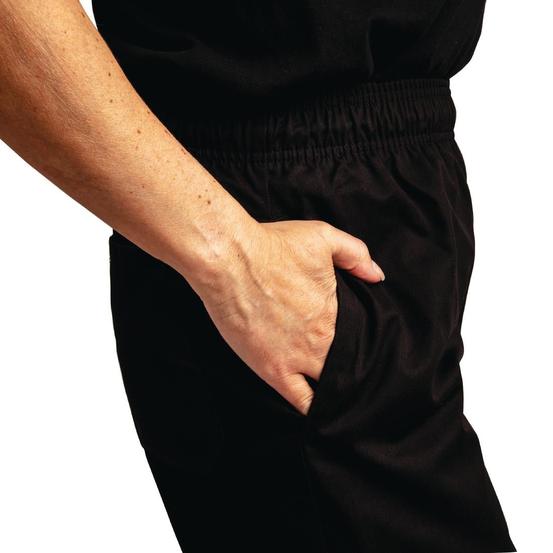 Pantalon de cuisine mixte traité au Teflon Easyfit noir L — A029T-L