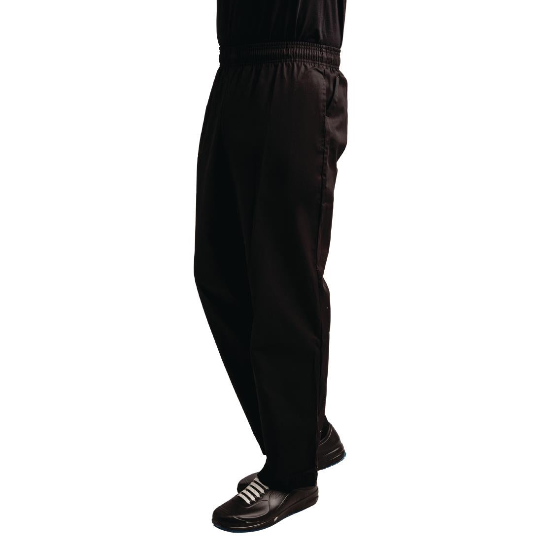 Pantalon de cuisine mixte traité au Teflon Easyfit noir L — A029T-L