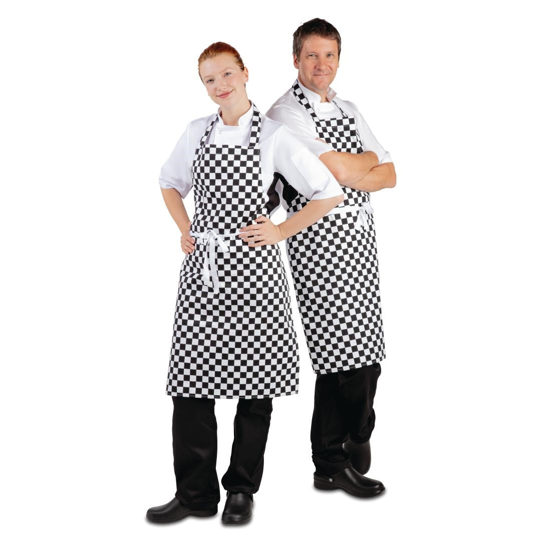 Tablier bavette Whites carreaux noirs et blancs — A275