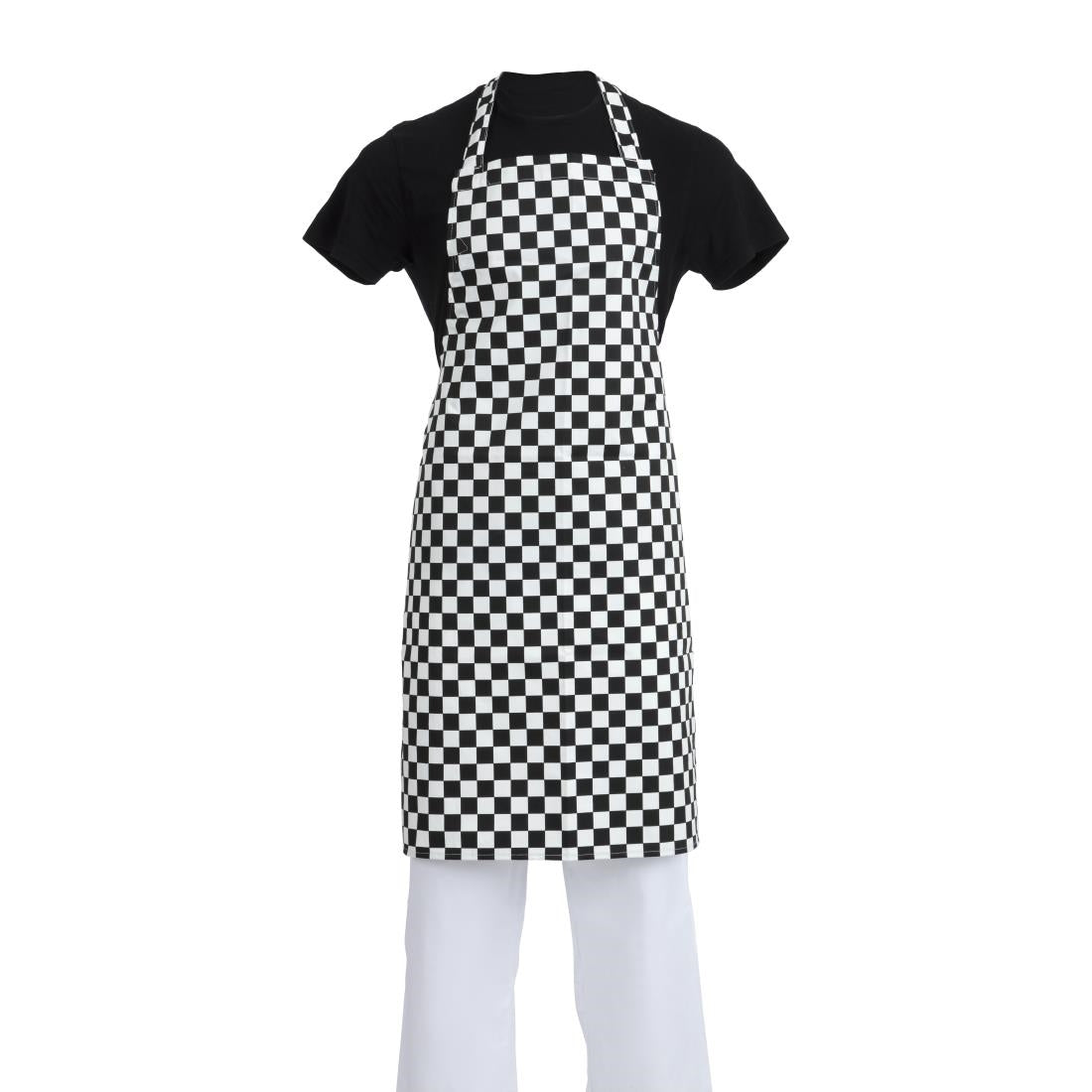 Tablier bavette Whites carreaux noirs et blancs — A275