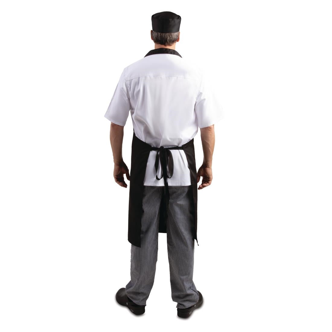 Tabliers bavette en polycoton Whites noirs (lot de 5) — SA816