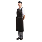 Tabliers bavette en polycoton Whites noirs (lot de 5) — SA816