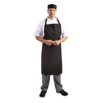 Tabliers bavette en polycoton Whites noirs (lot de 5) — SA816