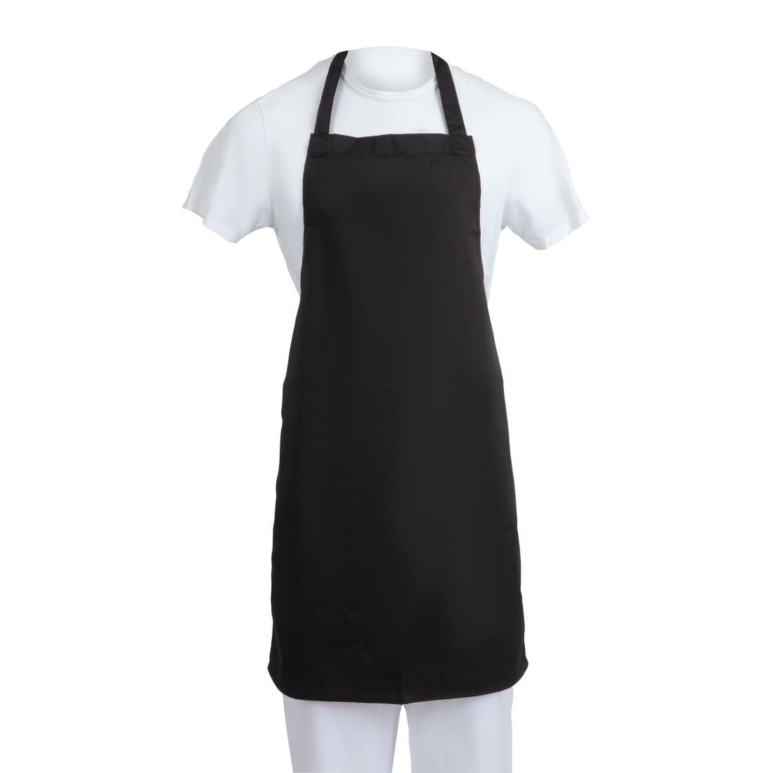 Tabliers bavette en polycoton Whites noirs (lot de 5) — SA816