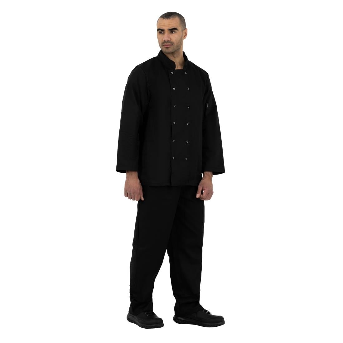 Veste de cuisine mixte Whites Vegas manches longues noire M — A438-M