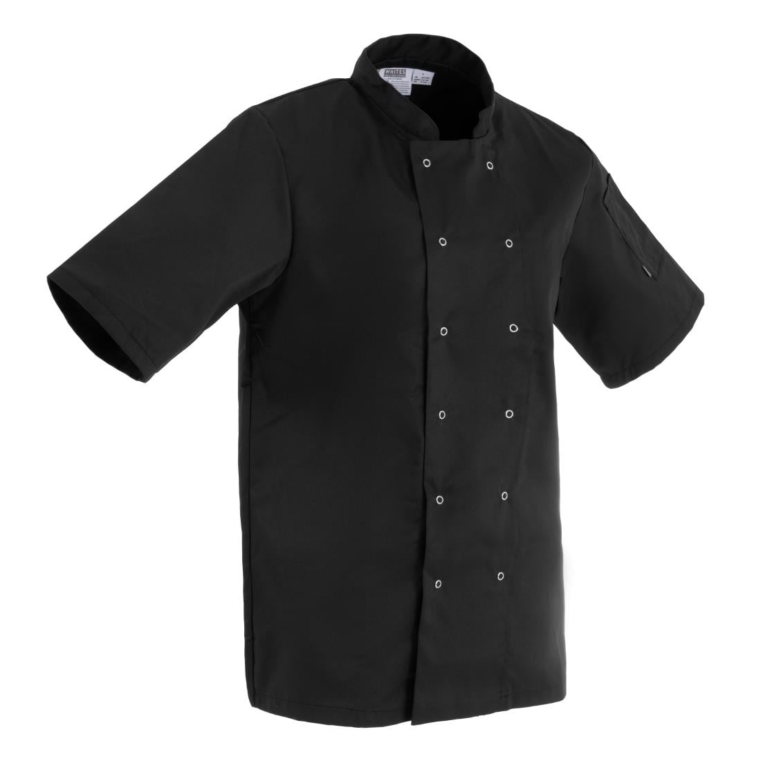Veste de cuisine mixte Whites Vegas manches courtes noire 3XL — A439-3XL