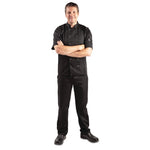 Veste de cuisine mixte Whites Vegas manches courtes noire XL — A439-XL