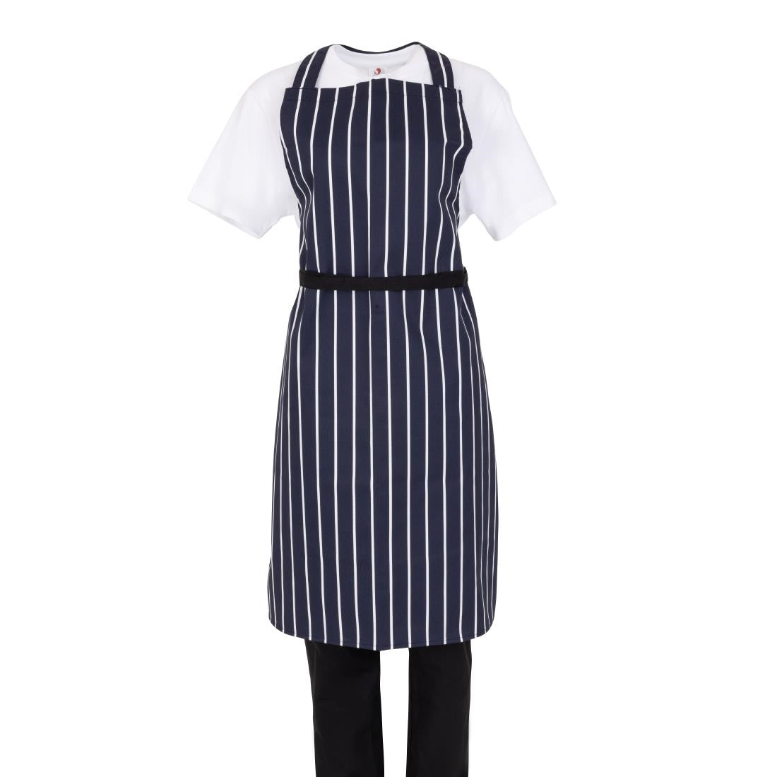 Tablier bavette Whites rayé marine et blanc — A530