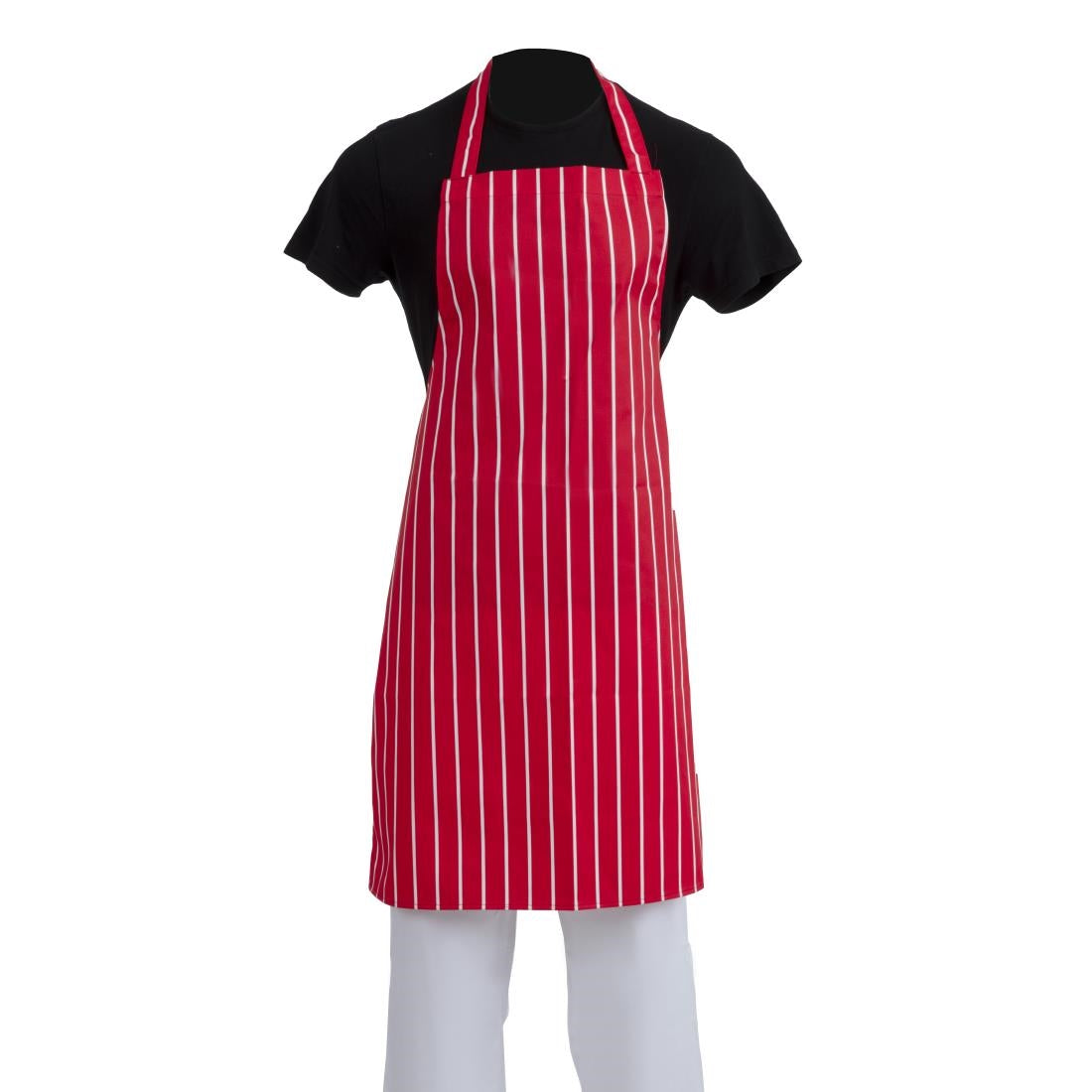 Tablier bavette Whites rayé rouge et blanc — A532