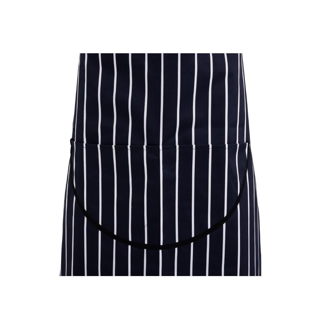 Tablier bavette avec poche Whites rayé marine et blanc — A535