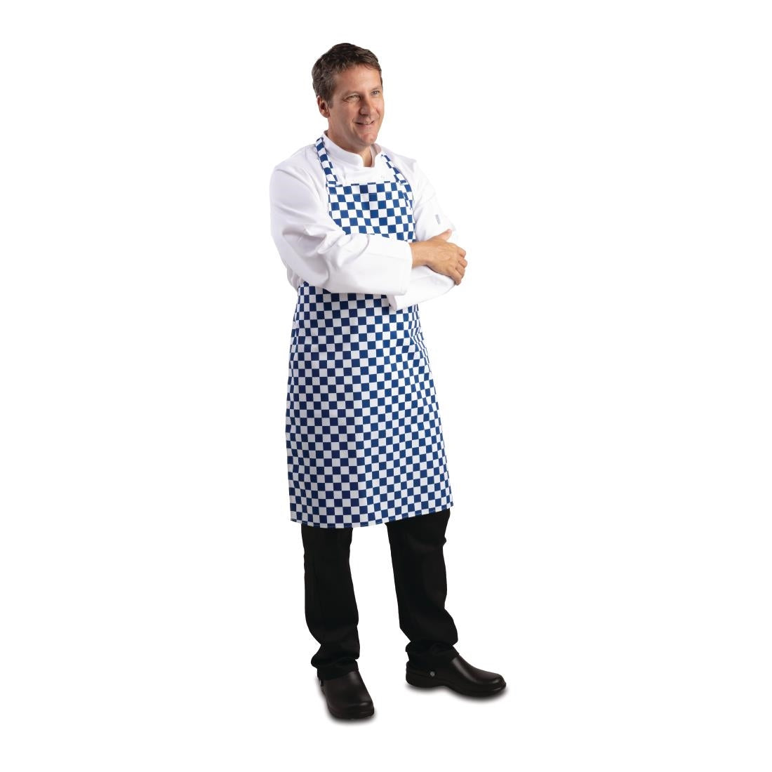 Tablier bavette Whites carreaux bleus et blancs — A554