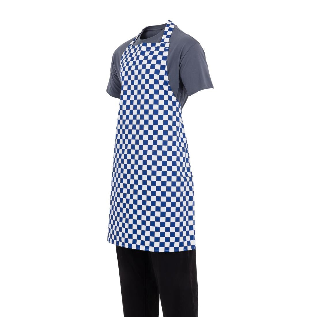 Tablier bavette Whites carreaux bleus et blancs — A554