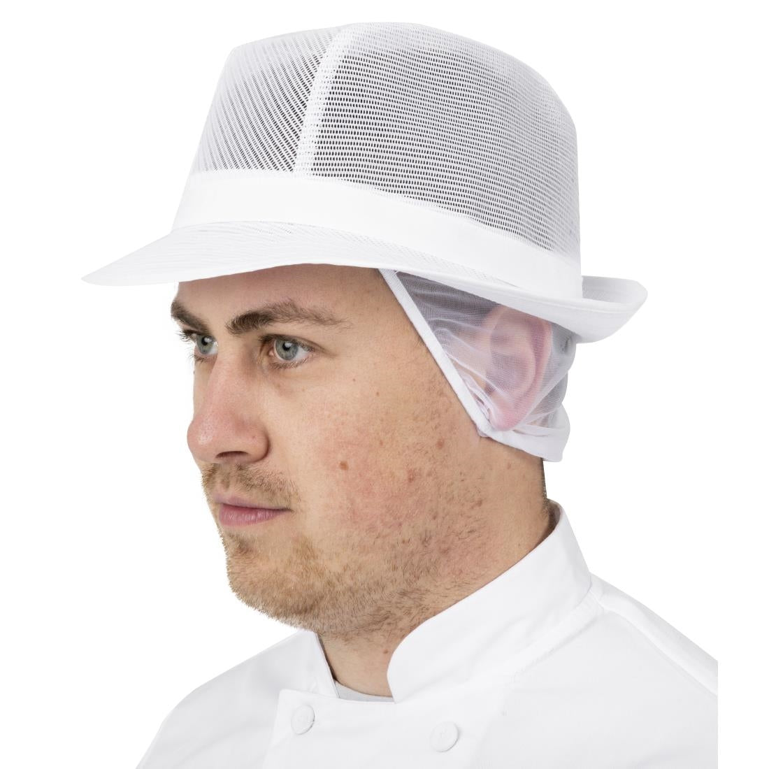 Chapeau Trilby blanc avec résille M — A653-M
