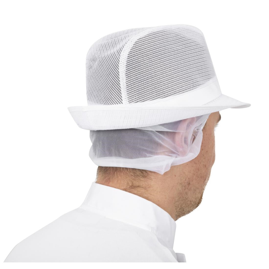 Chapeau Trilby blanc avec résille M — A653-M