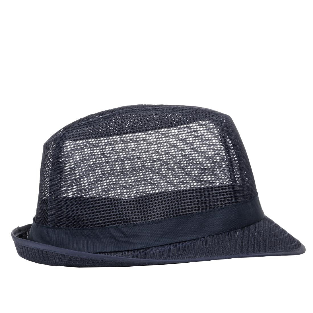 Chapeau Trilby bleu marine avec résille L — A654-L