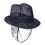 Chapeau Trilby bleu marine avec résille L — A654-L