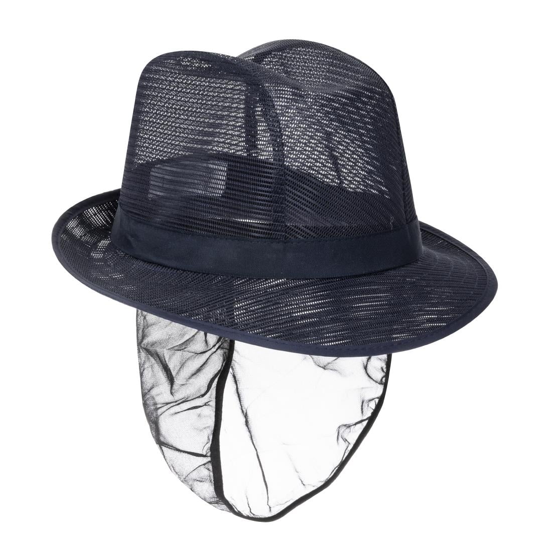 Chapeau Trilby bleu marine avec résille S — A654-S