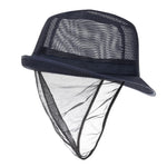 Chapeau Trilby bleu marine avec résille L — A654-L
