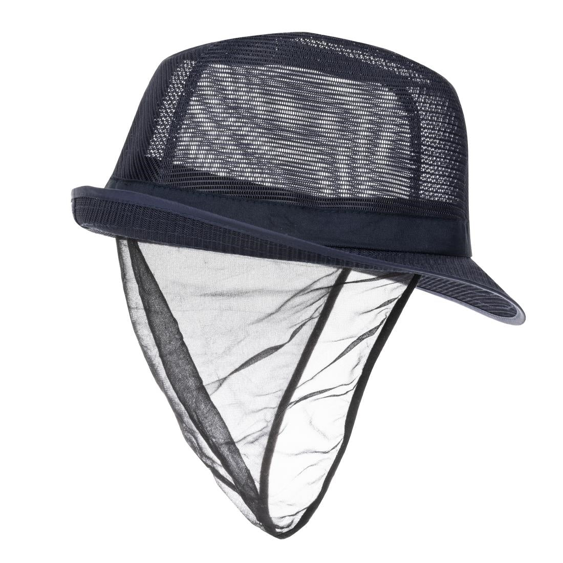 Chapeau Trilby bleu marine avec résille L — A654-L