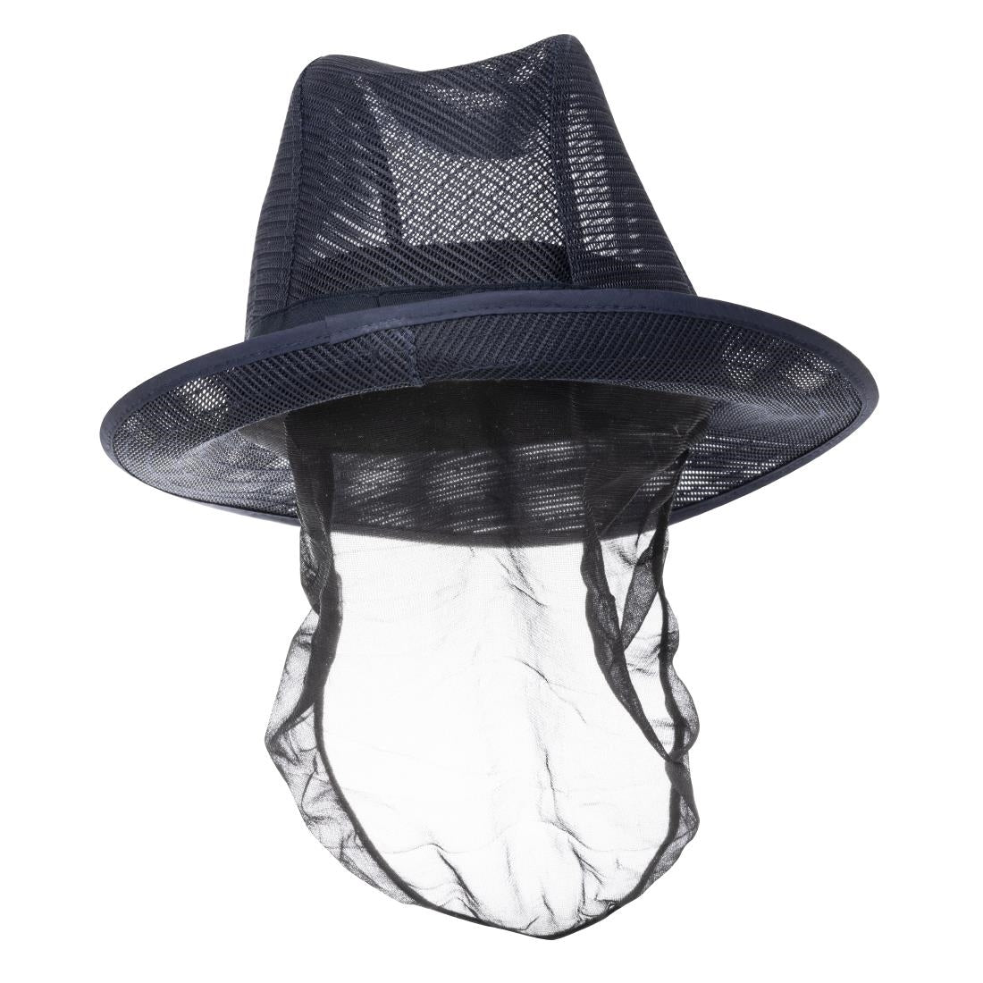 Chapeau Trilby bleu marine avec résille L — A654-L