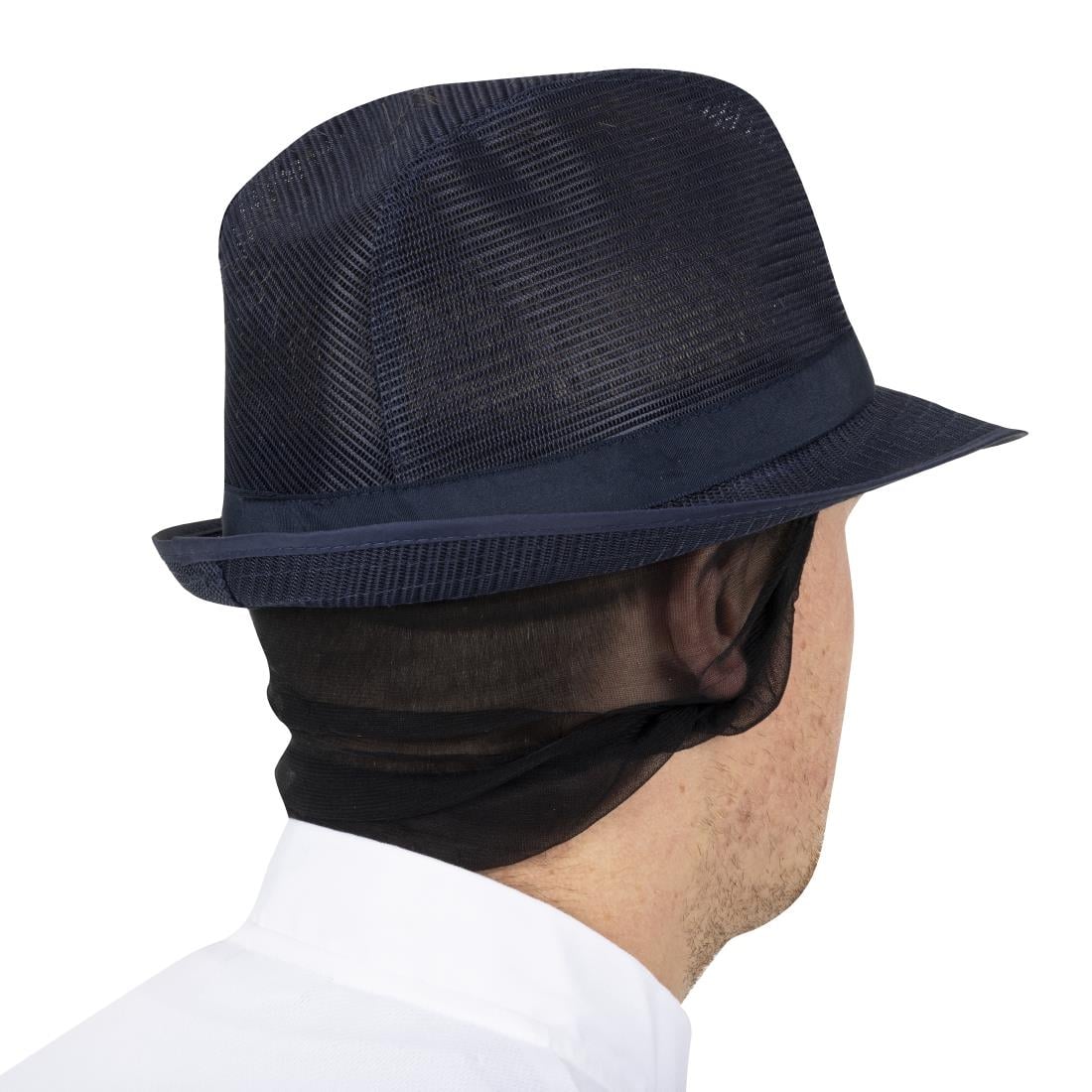 Chapeau Trilby bleu marine avec résille S — A654-S