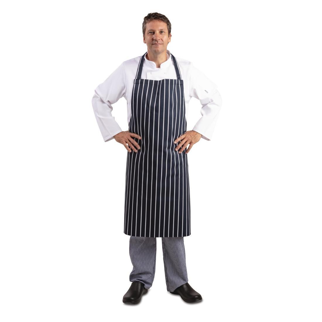 Tablier bavette Whites rayé marine et blanc XL — A662
