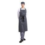 Tablier bavette Whites rayé marine et blanc XL — A662
