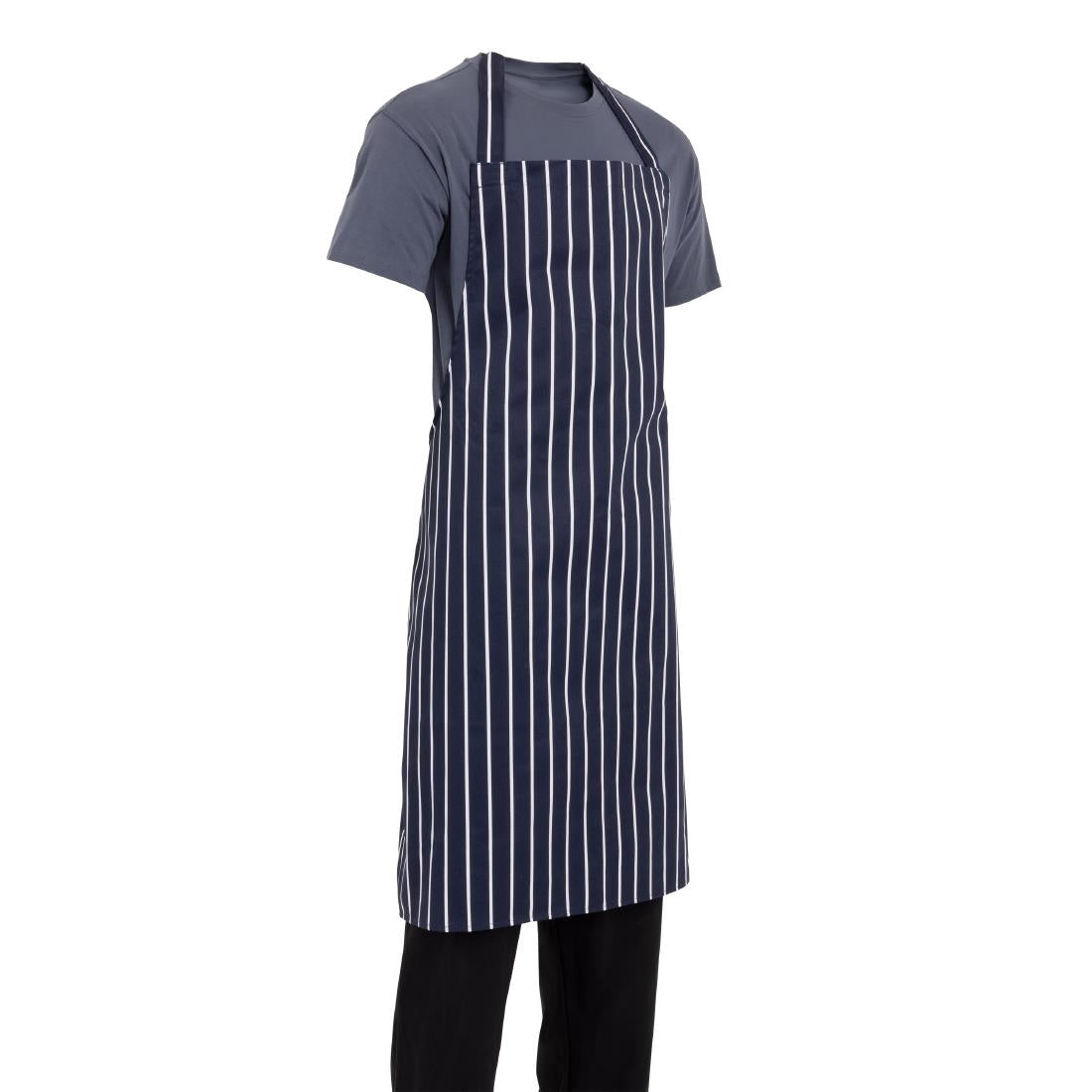 Tablier bavette Whites rayé marine et blanc XL — A662