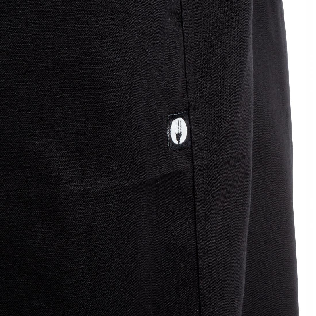 Pantalon de cuisine mixte Chef Works Professionnel chevrons noirs S — A674-S
