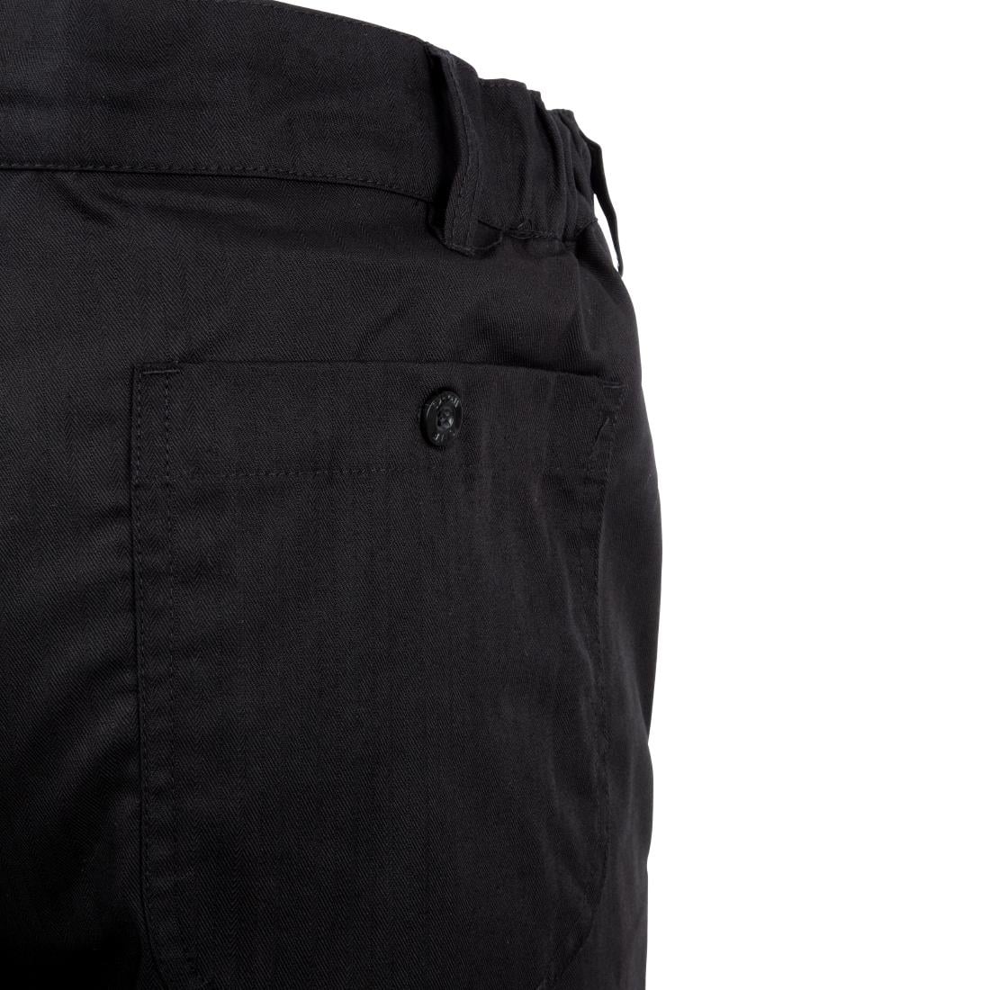 Pantalon de cuisine mixte Chef Works Professionnel chevrons noirs S — A674-S