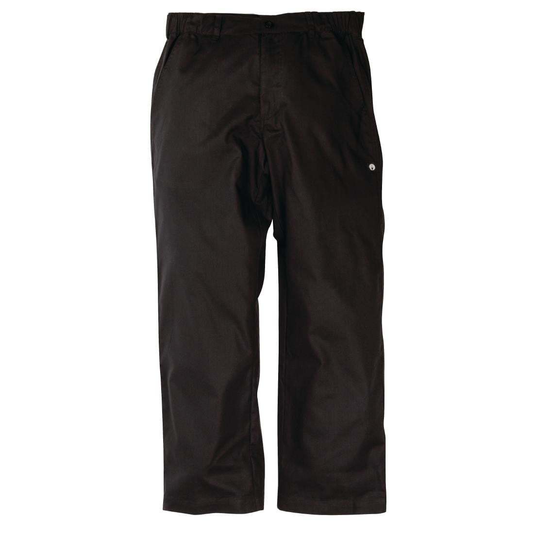 Pantalon de cuisine mixte Chef Works Professionnel chevrons noirs S — A674-S