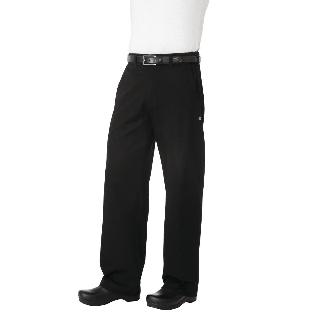 Pantalon de cuisine mixte Chef Works Professionnel chevrons noirs M — A674-M