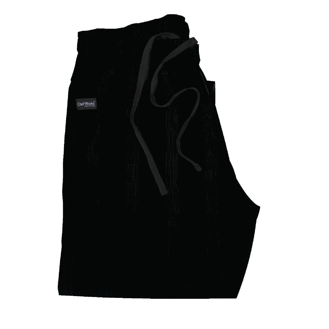 Pantalon de cuisinier ample unisexe Chef Works Better Built Baggy noir M — A695-M