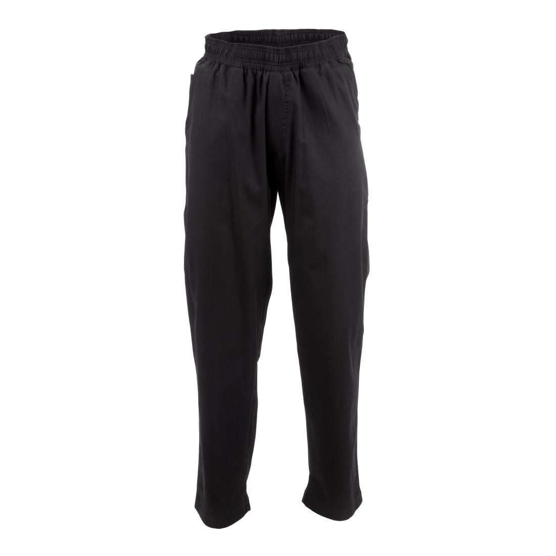 Pantalon de cuisinier ample unisexe Chef Works Better Built Baggy noir M — A695-M