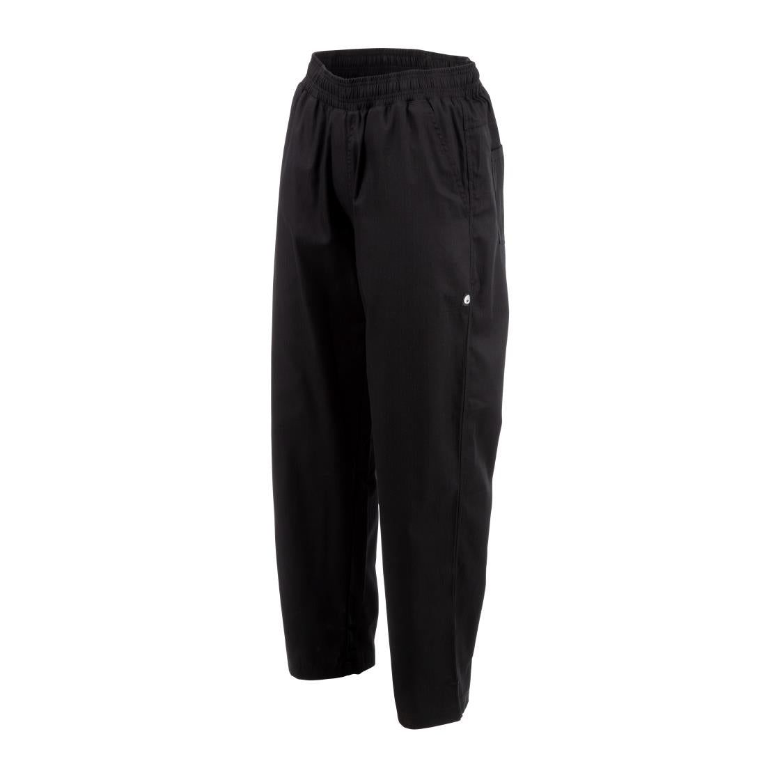 Pantalon de cuisinier ample unisexe Chef Works Better Built Baggy noir M — A695-M